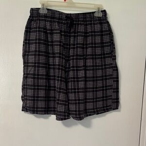 Stafford Black and Gray Plaid Men's Hybrid Shorts